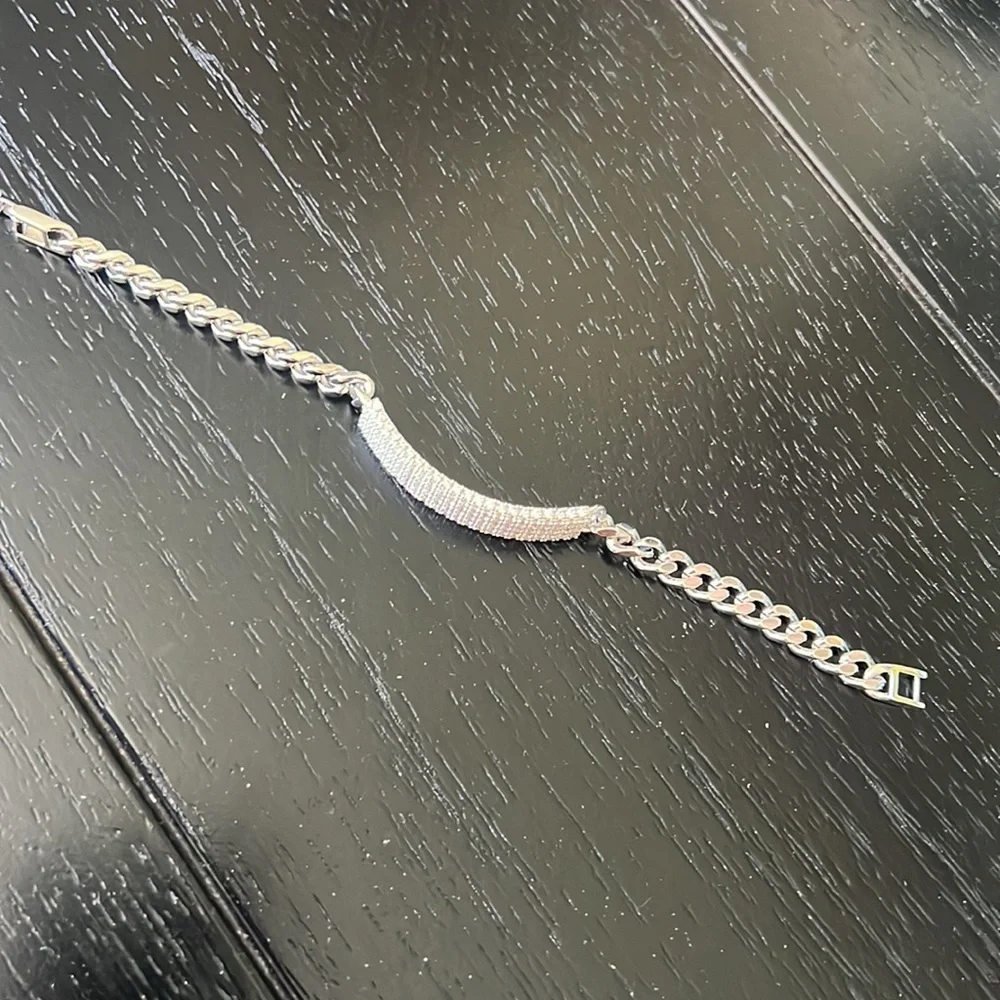 Rhinestone and chain bracelet-NEW